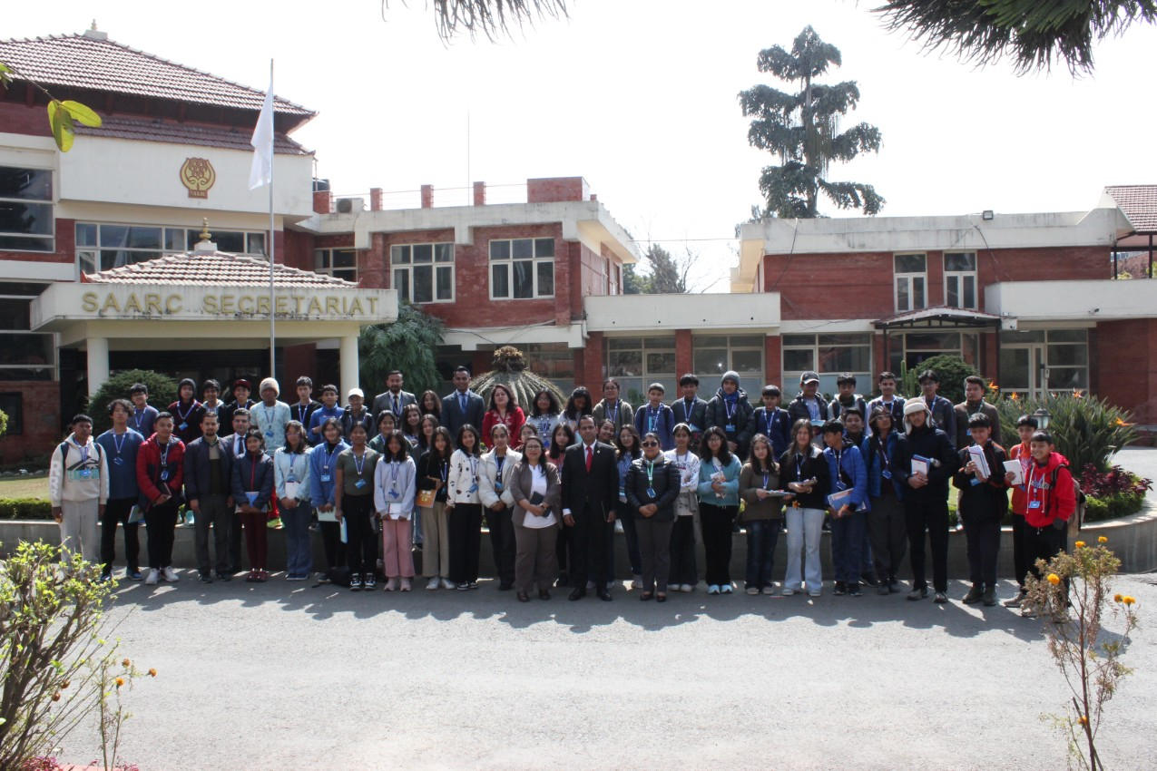 Visit of Students from Nisarga Batika School for an educational tour on 21 February 2025 at the Library, SAARC Secretariat